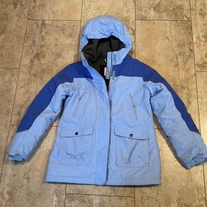 Lands' End Kids The Squall Grow-a-long Blue Winter Parka Coat Sz M 10-12 READ
